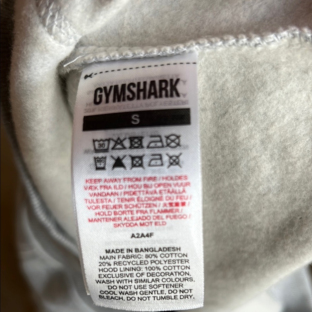Gymshark Gray Graphic Hoodie Sweatshirt - Picture 6 of 8